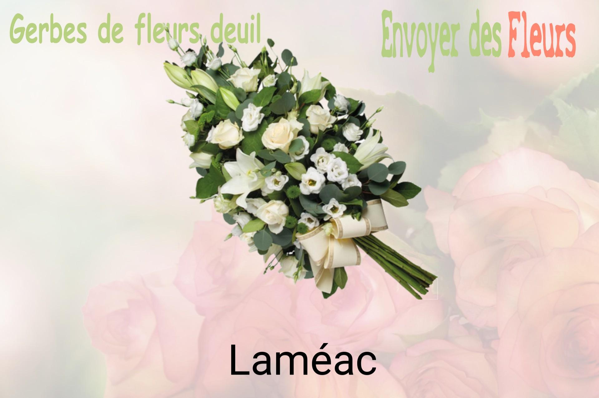 Gerbe de fleurs de deuil livrée à Laméac